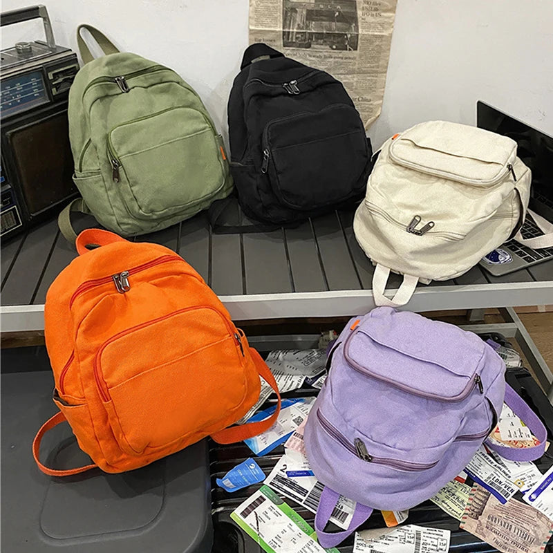 Vintage Canvas Small Backpack for Women