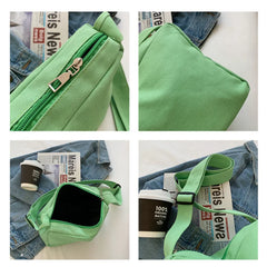 Canvas Women's Bag Casual Solid Ladies Crossbody Bags Soft Shoulder Shopper Tote