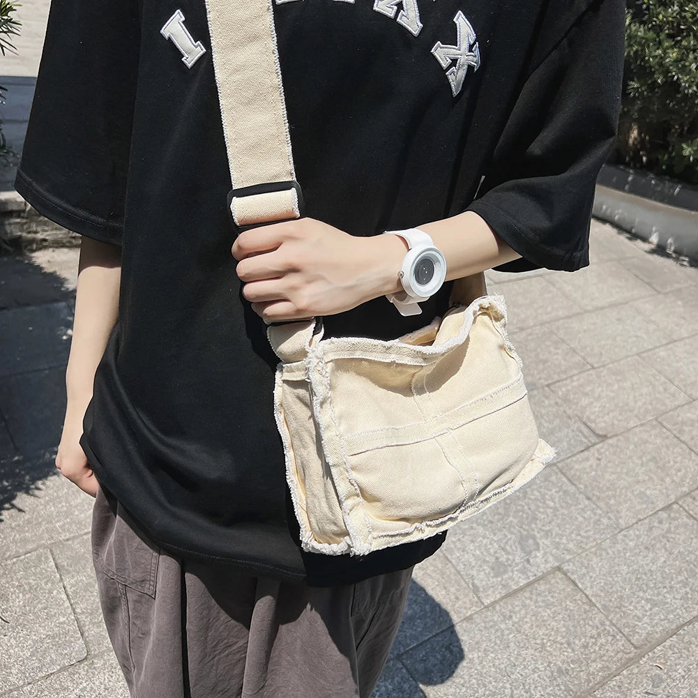 Canvas Cross Stitching Hobo Bag Women's Shoulder Messenger Handbag Purse