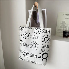 Canvas Women's Handbags Large Capacity Literary Shoulder Bag For Girls Student