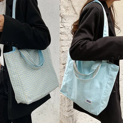 Canvas Women's Shoulder Bag Reversible Hand Bags Tote Bags for Ladies