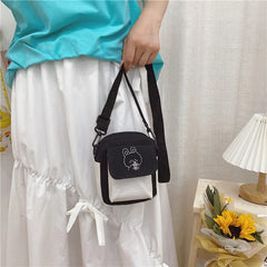 Canvas Womens Phone Bag Shoulder Messenger Hit Flap Purse Casual Handbag