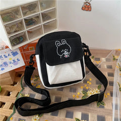 Canvas Womens Phone Bag Shoulder Messenger Hit Flap Purse Casual Handbag