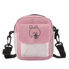 Canvas Womens Phone Bag Shoulder Messenger Hit Flap Purse Casual Handbag
