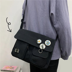 Canvas Messenger Bag Large Capacity School Bag