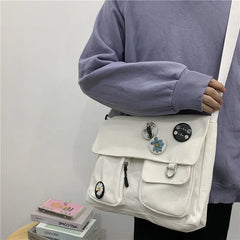 Canvas Messenger Bag Large Capacity School Bag