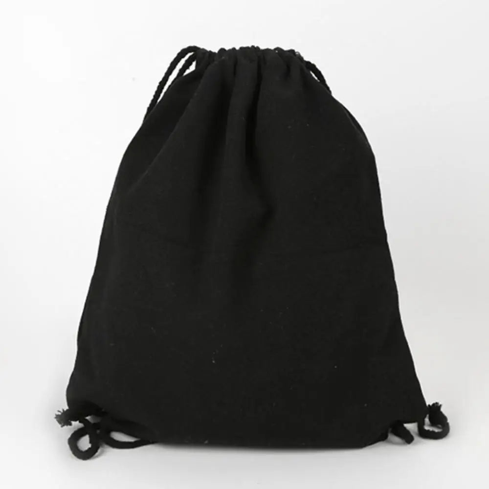 Canvas Drawstring Bundle Pockets Backpack School Gym Traveling