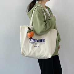 Japanese Style Canvas Bag Women's One-Shoulder Large Capacity