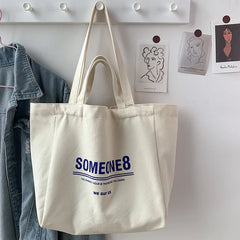 Japanese Style Canvas Bag Women's One-Shoulder Large Capacity