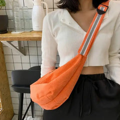 Corduroy Messenger Bag for Women