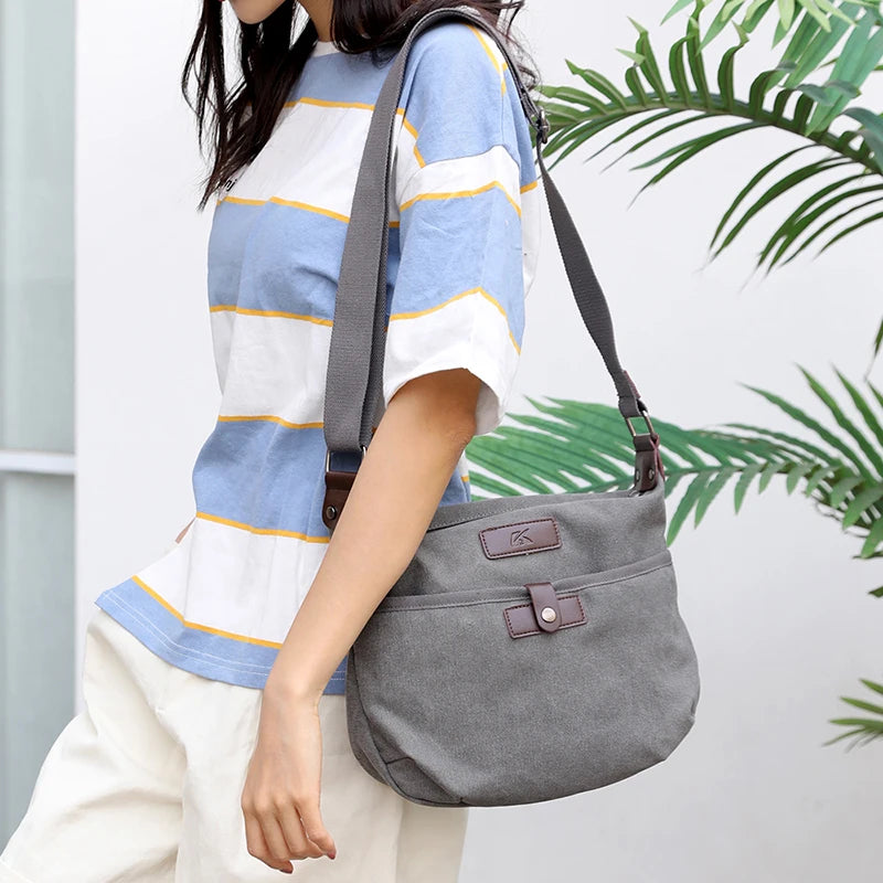 Canvas Shoulder Bag for Women High Ladies Messenger Crossbody Bag