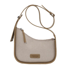 Canvas Texture Messenger Bag with Wide Shoulder Strap for Women