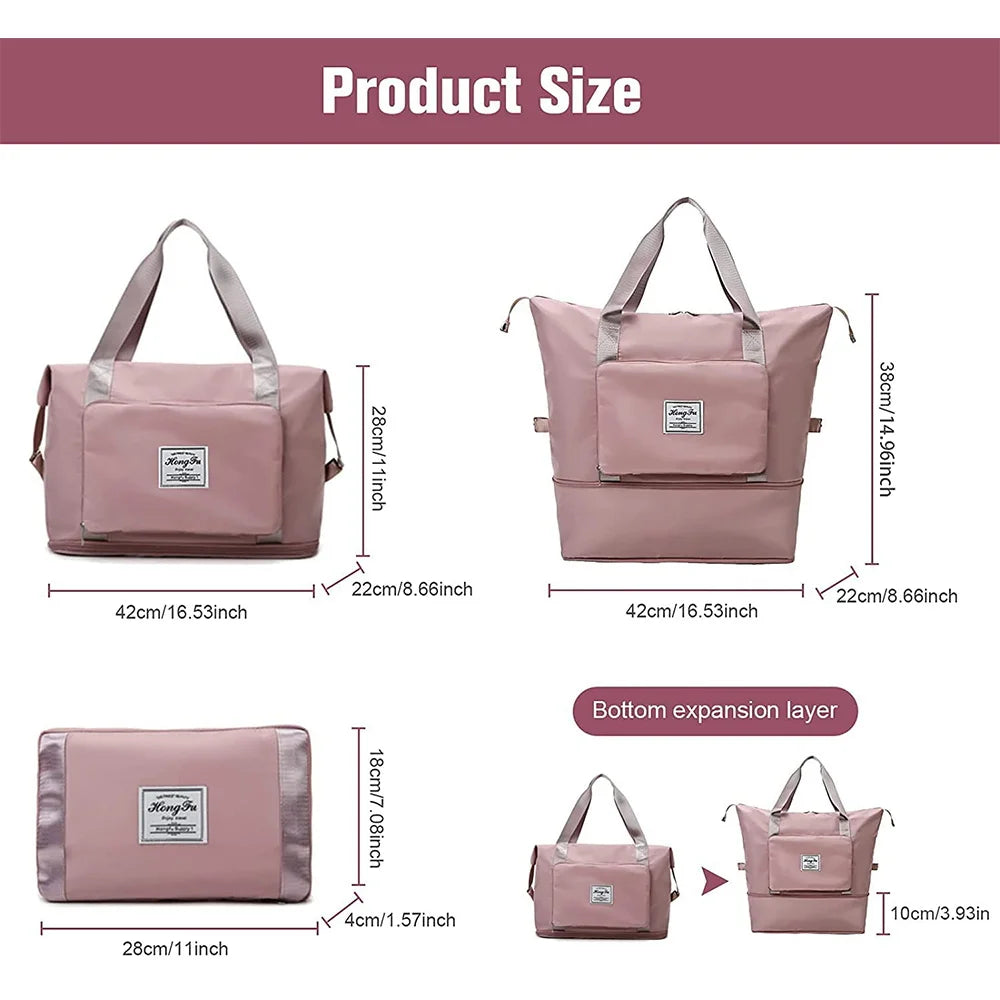 Large Waterproof Capacity Folding Travel Bag Gym Yoga Handbag for Women Men