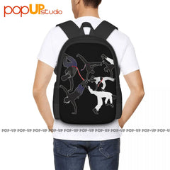 Capoeira Fighter Silhouettes Backpack Large Capacity Bookbag