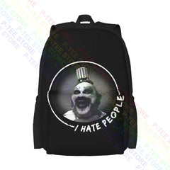 Captain Spaulding I Hate People Horror Halloween Party Large Capacity Backpack
