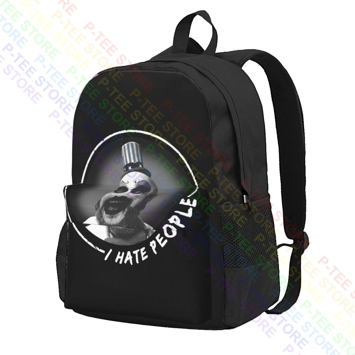 Captain Spaulding I Hate People Horror Halloween Party Large Capacity Backpack