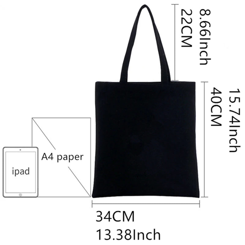 Funny Capybara Eco Canvas Shoulder Bag Shopping Tote HandBag