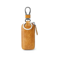 Leather Car Key Case Men Women Retro Wax Leather Key Chain Pouch