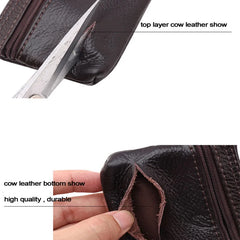Leather Car Key Case Wallet Zipper Bag Keychain Holder Organizer