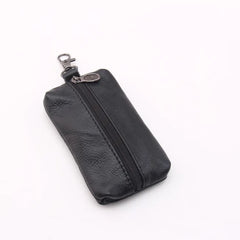 Leather Car Key Case Wallet Zipper Bag Keychain Holder Organizer