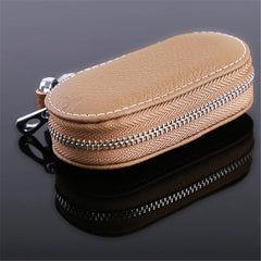 Leather Car Key Wallet Holder Zipper Bag Men/Women Unisex Pouch