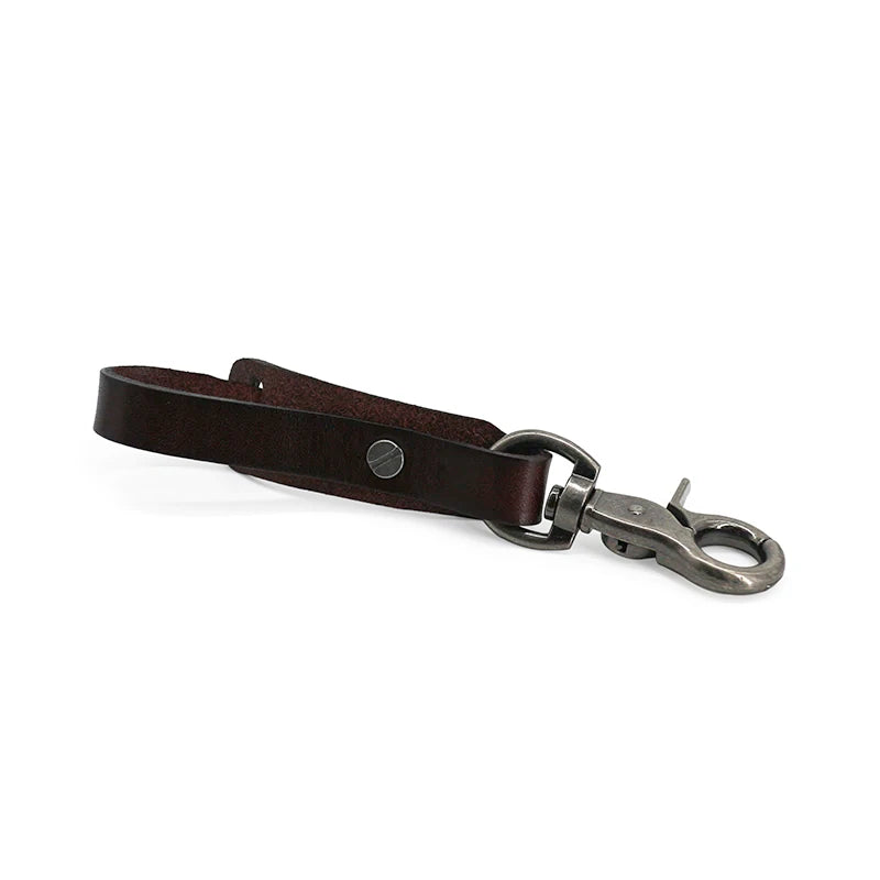 Leather Car Keychain for Men Vintage Key Ring Holder