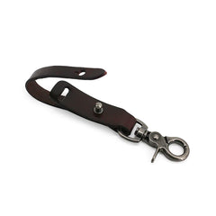 Leather Car Keychain for Men Vintage Key Ring Holder