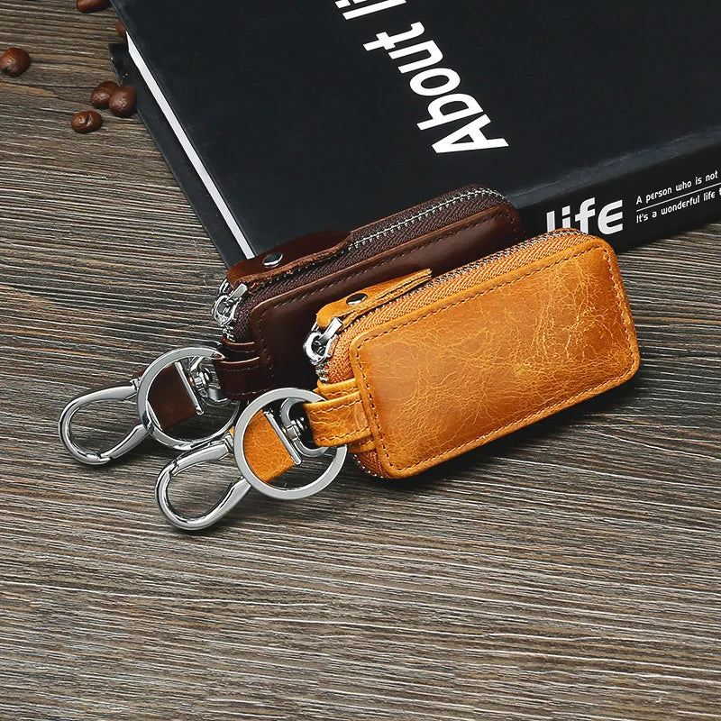 Leather Retro Waist Hanging Men's First Layer Cowhide Car Key Bag
