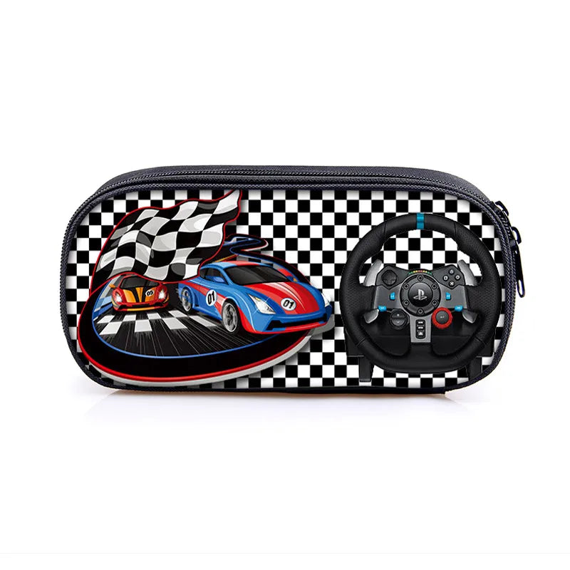 Car Truck Print Cosmetic Case Pencil Bag Kids Stationary School Supplies Gift