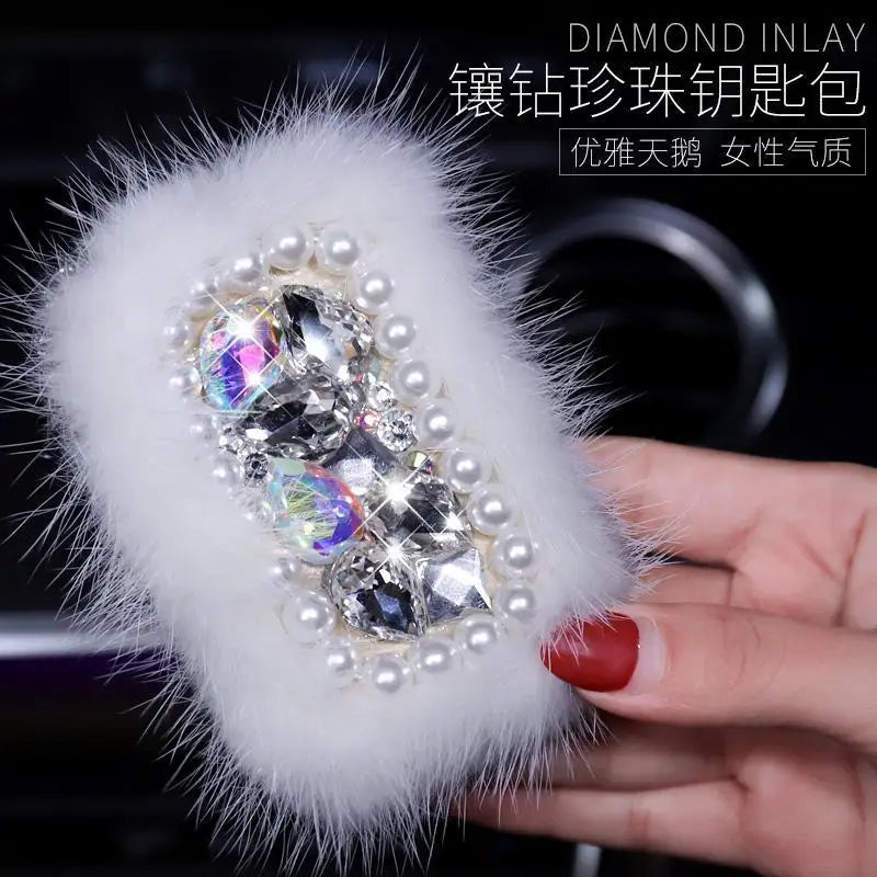 Car Key Case Universal Lady Key Protection Cover Diamond Key Case Car Keychain