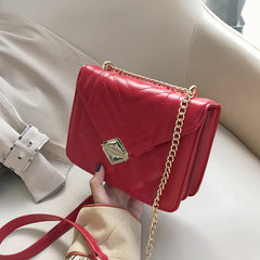 Car Line Stripe Women's Shoulder Bag Winter Business Handbag