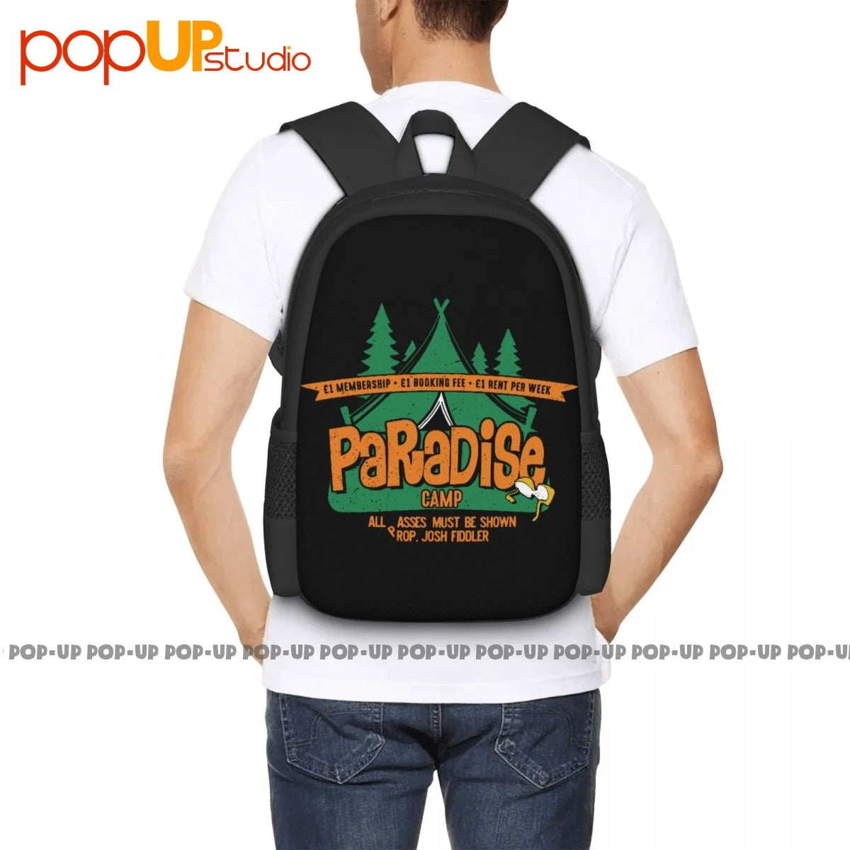 Paradise Camp Backpack Large Capacity Bookbag Swimming Storage Bag