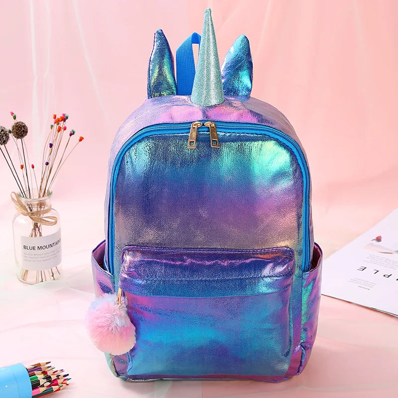 Carton School Bags Pu Woman Backpack Polyester Waterproof Book Bag