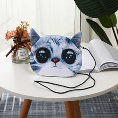3D Mini Shoulder Bags Women's Animal Prints Handbag Cat Dog Print Crossbody Bag