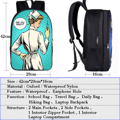 Cartoon Angel Nurse Doctor Backpack for Teenager Girls - School Bag