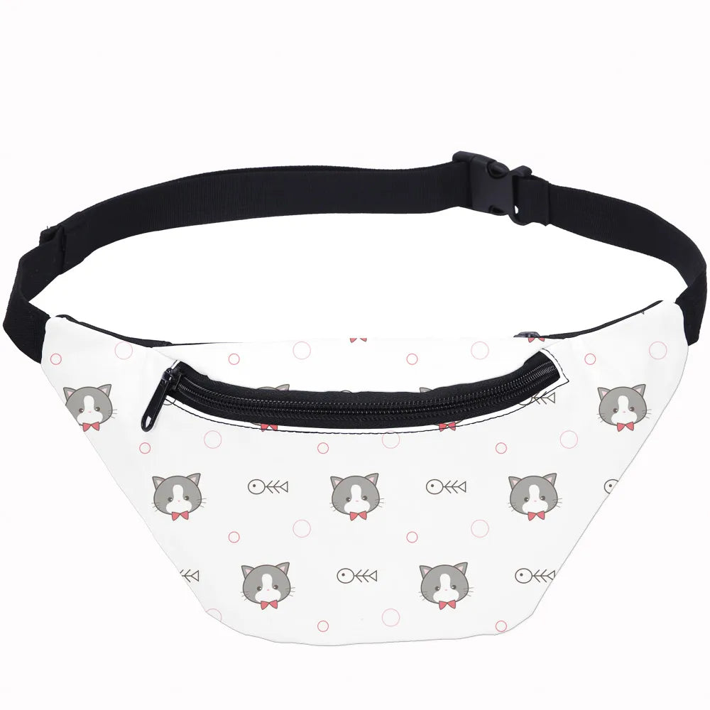 Cat Head Sports Waist Bag Running Belt Waist Pack Small Shoulder Bag Crossbody