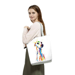 Dog Print Tote Bag Eco Friendly Portable Women Shoulder Bag