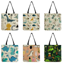 Dinosaur Tote Bag Eco-Friendly High Capacity Travel Handbag