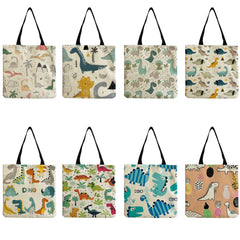 Dinosaur Print Tote Bag Women's Shopping Handbag