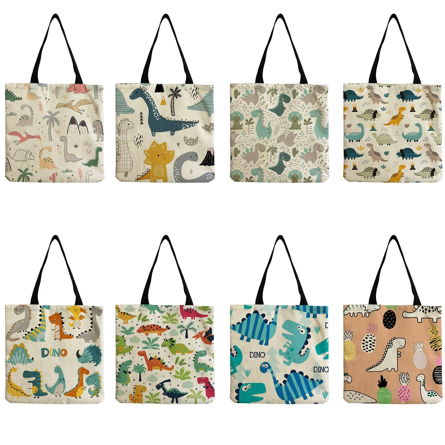 Dinosaur Print Women's Shoulder Bag Portable Shopping Handbag 2022 Totebags