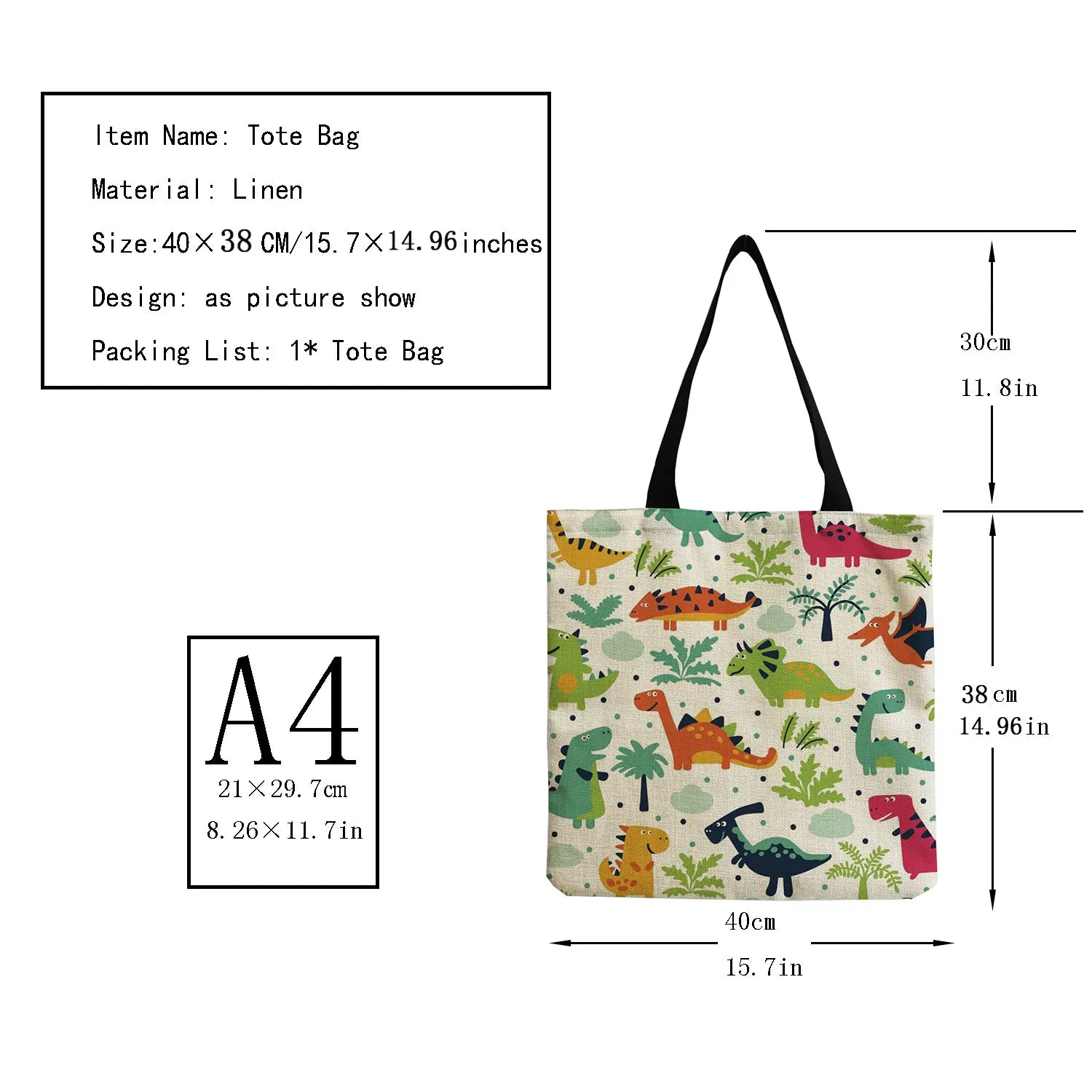 Dinosaur Print Women's Shoulder Bag Portable Shopping Handbag 2022 Totebags