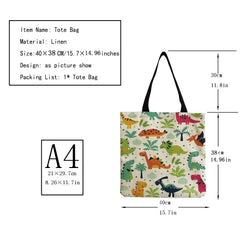 Dinosaur Print Women's Shoulder Bag Portable Shopping Handbag 2022 Totebags
