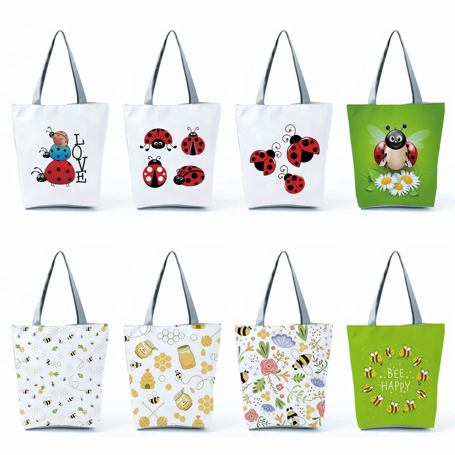 Cartoon Bee Tote Beach Travel Shoulder Bag