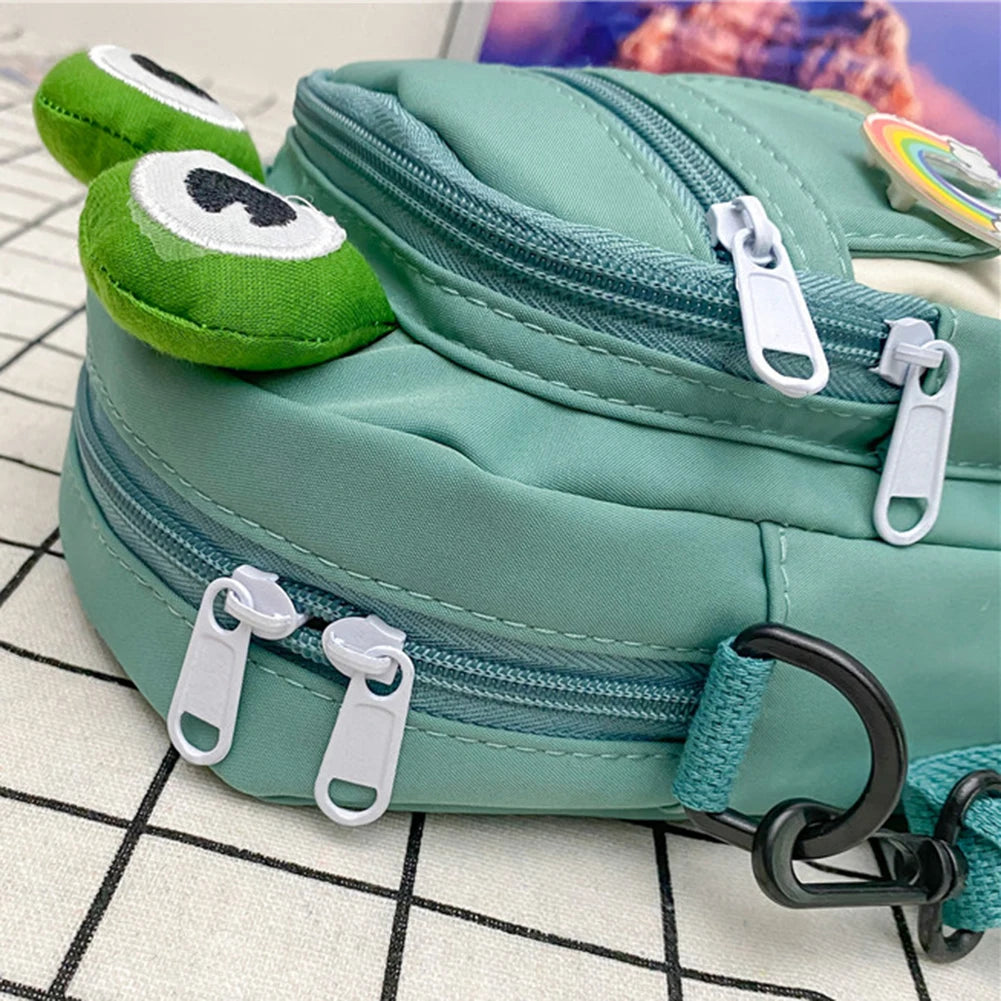 Cartoon Animal Messenger Bag Nylon Women Handbags with Earphone Hole