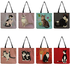 Cartoon Animal Printed Cat Female Shopping Bag Women Shoulder Bag