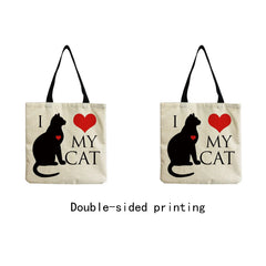 Cartoon Animal Printed Cat Female Shopping Bag Women Shoulder Bag