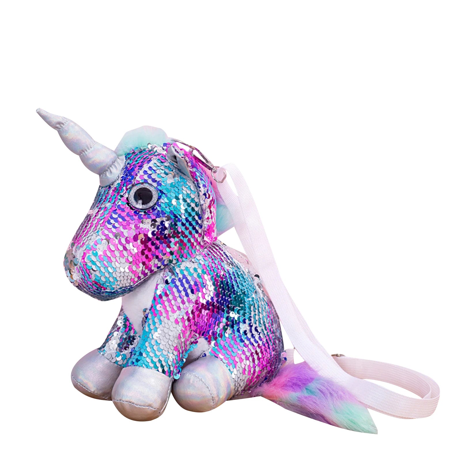 Animal Shaped Toy Crossbody Handbag Plush/Sequins for Girls