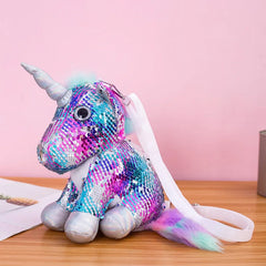 Animal Shaped Toy Crossbody Handbag Plush/Sequins for Girls