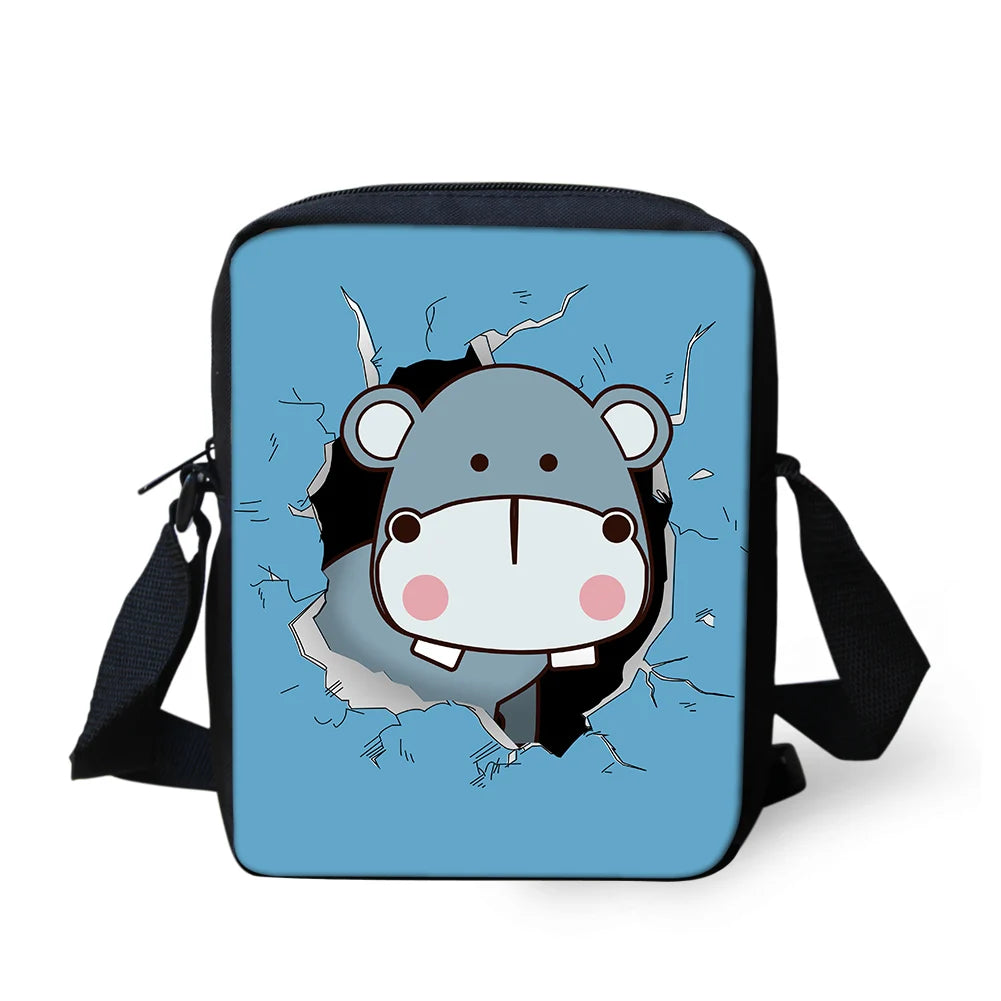 Cartoon Animal Style Pattern Teenager Kids Messenger Bag Casual Cross-body Bags