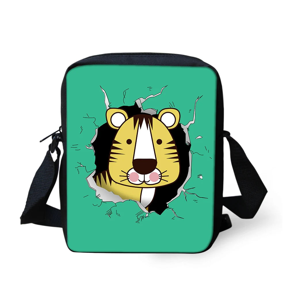 Cartoon Animal Style Pattern Teenager Kids Messenger Bag Casual Cross-body Bags